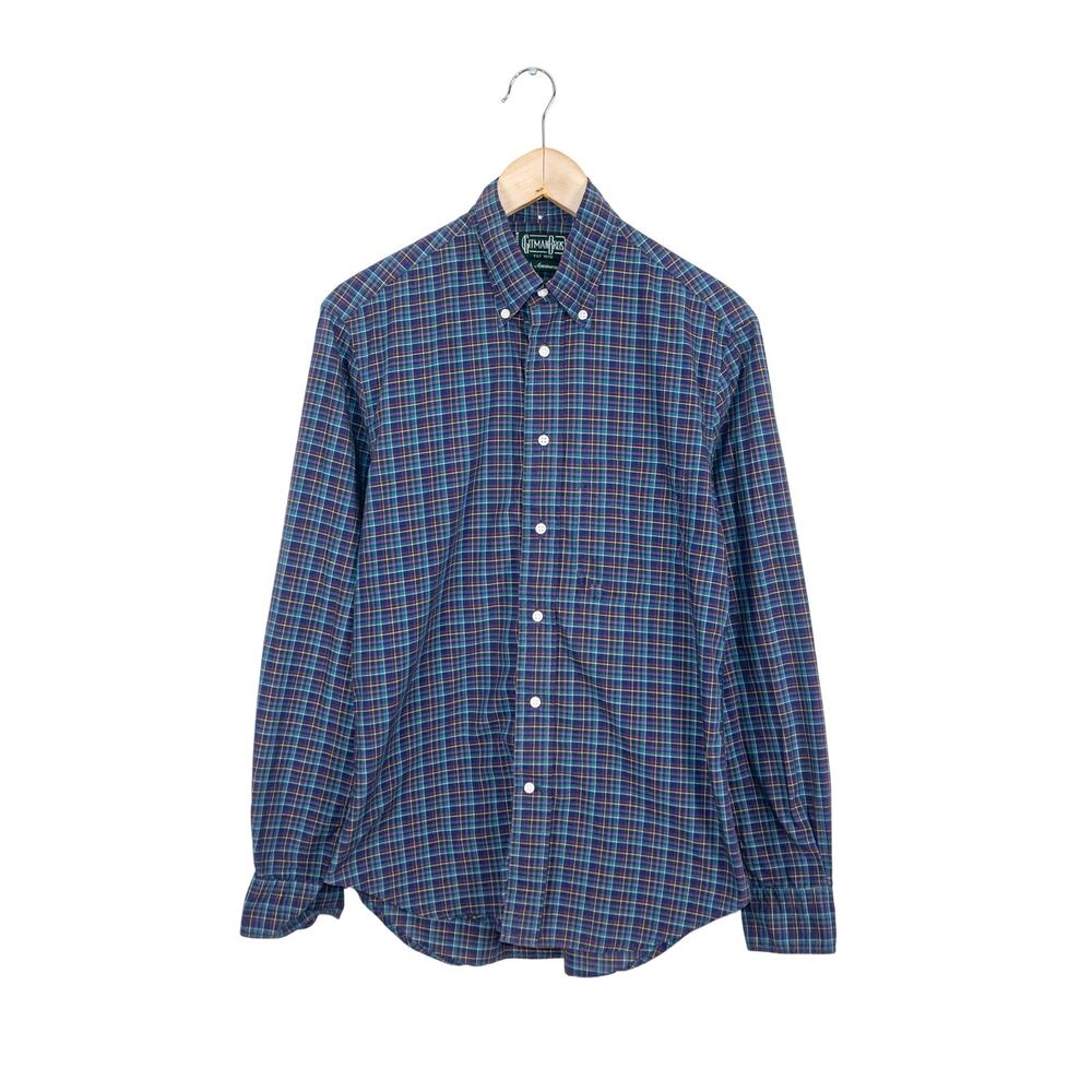 Gitman Bros Vintage 40th Anniversary Button Down Shirt Blue check Small